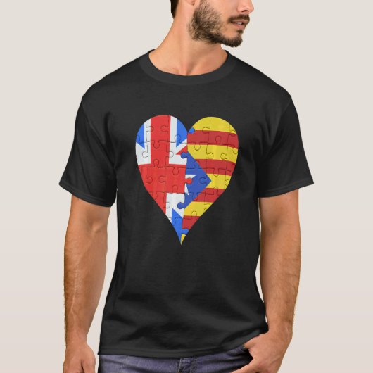 T-shirt Drapeau britannique catalan Cœur (Devant)