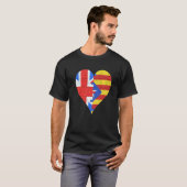 T-shirt Drapeau britannique catalan Cœur (Devant entier)