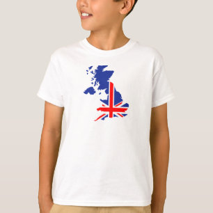 T-shirt Drapeau BRITANNIQUE de carte de la Grande-Bretagne