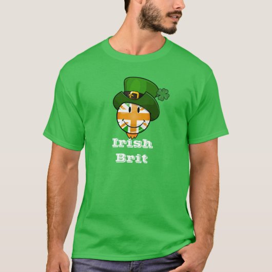 T-shirt Drapeau britannique de couleur irlandaise heureuse (Devant)