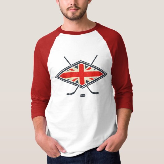 T-shirt Drapeau britannique de hockey sur glace (Devant)