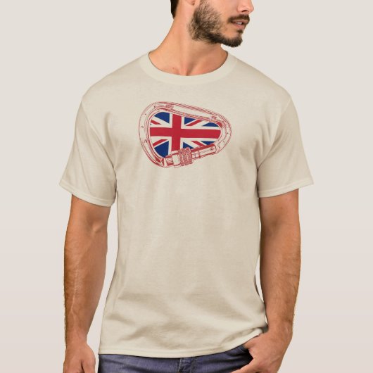 T-shirt Drapeau britannique Escalade carabiner (Devant)