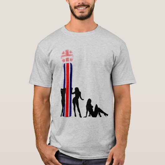 T-shirt Drapeau britannique. microphone (Devant)