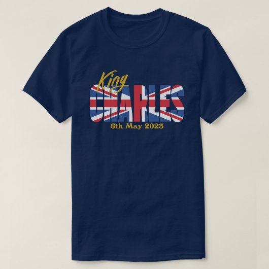 T-shirt Drapeau britannique Roi Charles (Design devant)