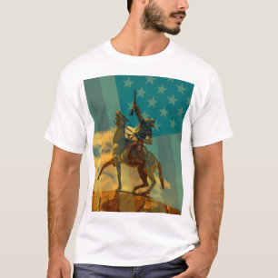 T-shirt Drapeau Buffalo Bill Cody Statue Cody, Wyoming & U