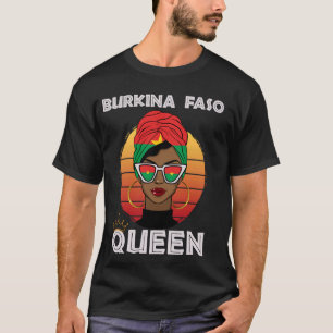 T-shirt Drapeau burkinabé de la reine africaine du Burkina