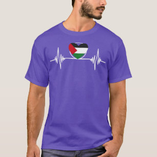 T-shirt Drapeau cadeau palestinien Heartbeat Palestine