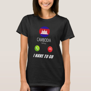 T-shirt Drapeau Cambodge Souvenir Cambodge Appelle Est App