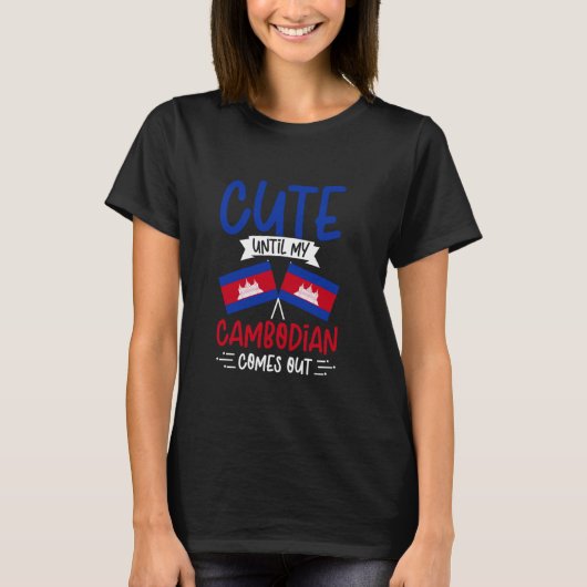 T-shirt Drapeau cambodgien (Devant)
