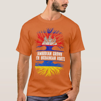 T-shirt Drapeau cambodgien aux racines ukrainiennes