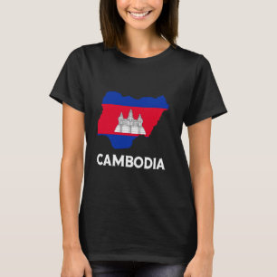 T-shirt Drapeau Cambodgien Carte Fierté Cambodgienne Racin