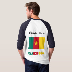 T-shirt Drapeau camerounais Cameroun Personnalisation noir