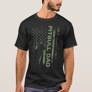 T-shirt Drapeau Camo Américain Fière Pitbull Chien Papa Pi