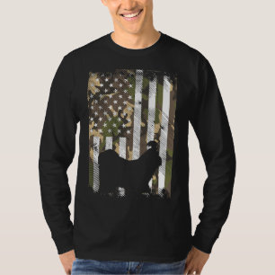 T-shirt Drapeau Camo Us Chih Tzu Vintage Patriotique Chien