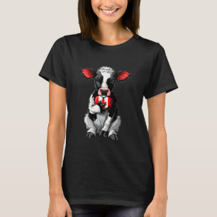 T-shirt Drapeau Canada Cœur Vache Canada Feuille d'érable