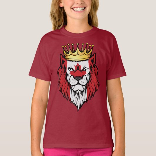T-shirt Drapeau Canada Lion King (Devant)