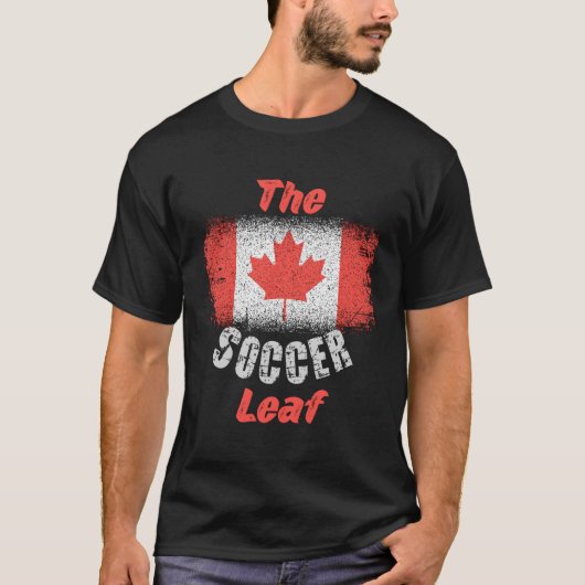 T-shirt Drapeau Canadien 1Er Juillet Soccer Feuille D'Érab (Devant)