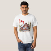 T-shirt Drapeau canadien à la maison (Devant entier)