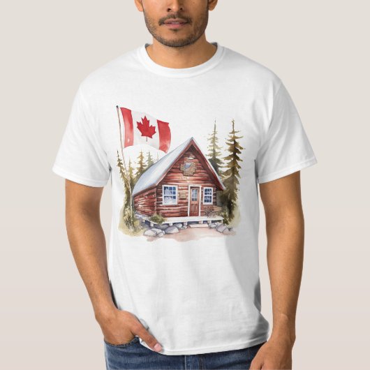 T-shirt Drapeau canadien à la maison (Devant)