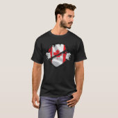 T-shirt Drapeau canadien à racines pures noir (Devant entier)