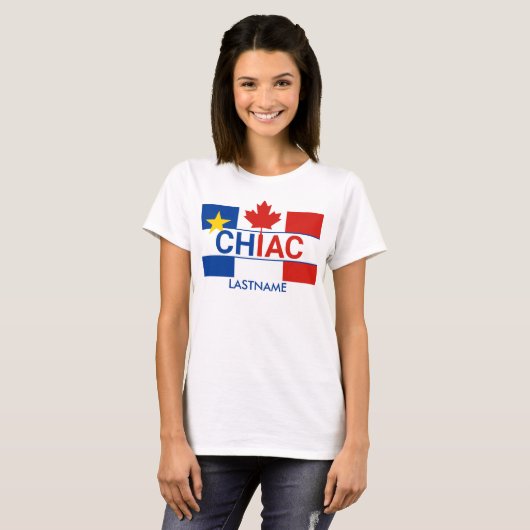 T-shirt Drapeau canadien acadien Chiac Personnalisez T-shi (Devant entier)