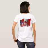 T-shirt Drapeau canadien-américain (Dos entier)