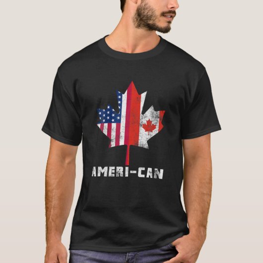 T-shirt Drapeau canadien américain Amérique Canada Patriot (Devant)