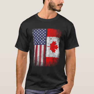 T-shirt Drapeau canadien américain Canada racines américai