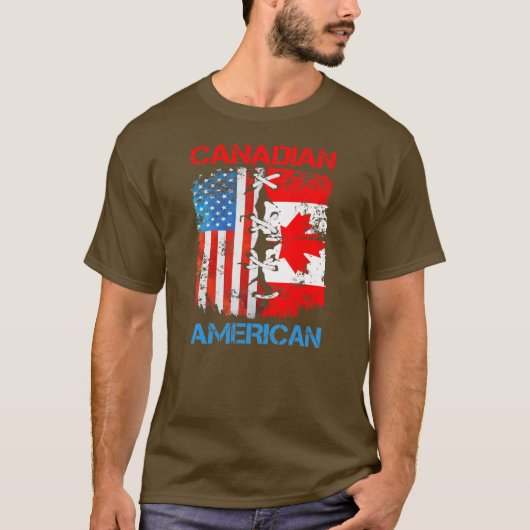 T-shirt Drapeau canadien américain Fête du Canada Hommes F (Devant)