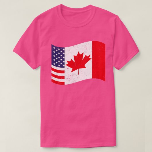 T-shirt Drapeau canadien américain Maple Leaf Canada (Design devant)