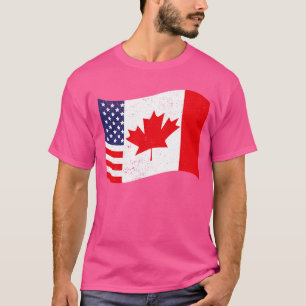 T-shirt Drapeau canadien américain Maple Leaf Canada