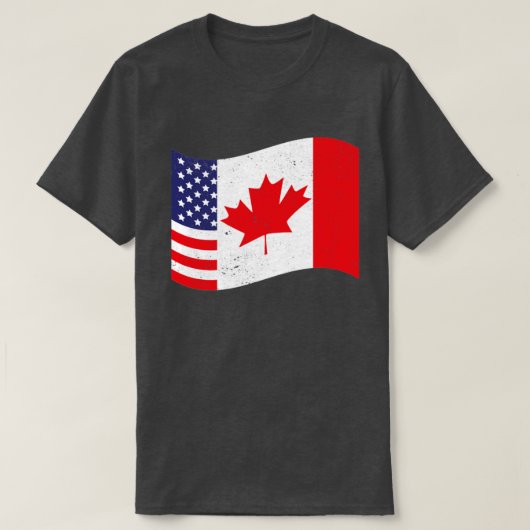 T-shirt Drapeau canadien américain Maple Leaf Canada (Design devant)