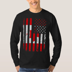 T-shirt Drapeau canadien américain Racines canadiennes Can