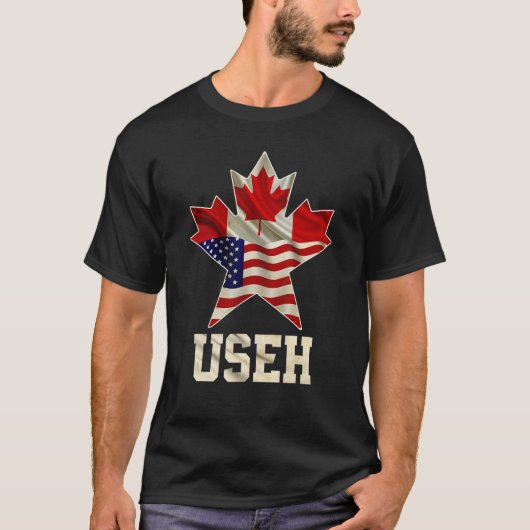 T-shirt Drapeau canadien américain Useh Maple Leaf (Devant)