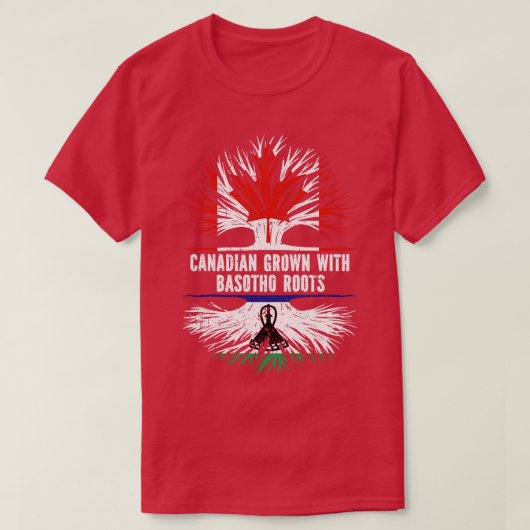 T-shirt Drapeau canadien avec Basotho Roots Canada (Design devant)
