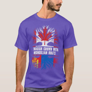 T-shirt Drapeau canadien avec racines mongoles Canada