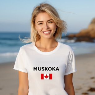 T-shirt Drapeau canadien de Muskoka Canada couleur claire