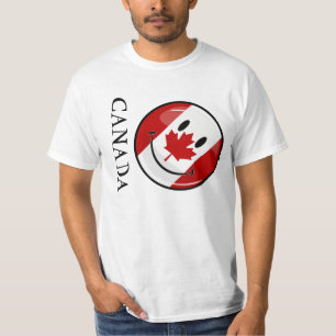 T-shirt Drapeau canadien de sourire brillant