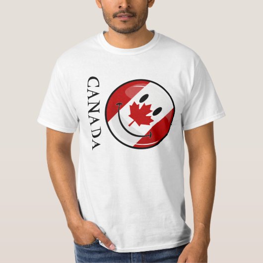 T-shirt Drapeau canadien de sourire brillant (Devant)