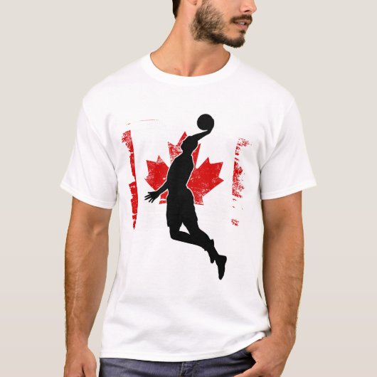 T-shirt Drapeau canadien du Canada de basket-ball trempant (Devant)