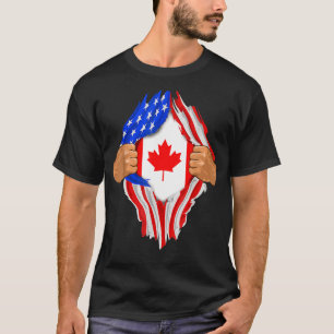 T-shirt Drapeau canadien du sang intérieur de moi Canada
