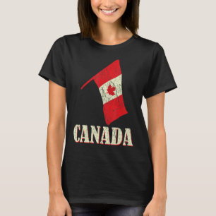 T-shirt Drapeau canadien en détresse Fête du Canada Amour 