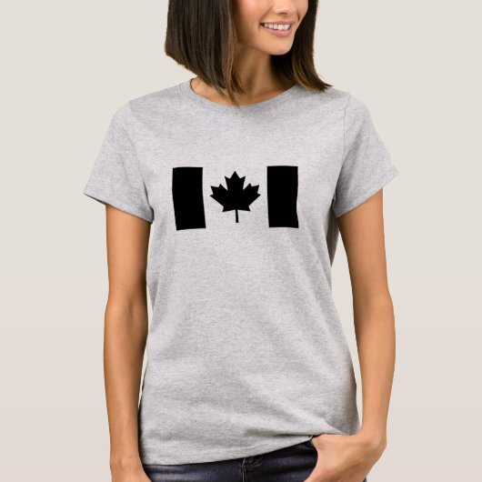 T-shirt Drapeau canadien en noir (Devant)