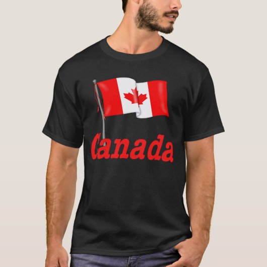 T-shirt Drapeau canadien et texte (Devant)