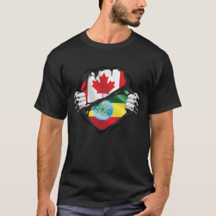 T-shirt Drapeau canadien éthiopien des racines arrachées