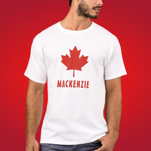 T-shirt Drapeau canadien Feuille d'érable rouge Canada Nom