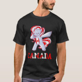 T-shirt Drapeau canadien Feuille d'érable Unicorne Racines (Devant)