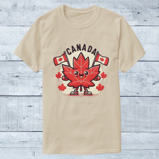 T-shirt Drapeau canadien joyeux Feuille d'érable