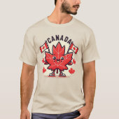 T-shirt Drapeau canadien joyeux Feuille d'érable (Devant)