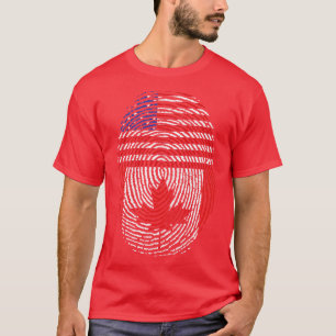 T-shirt Drapeau canadien Maple Leaf États-Unis Empreinte a
